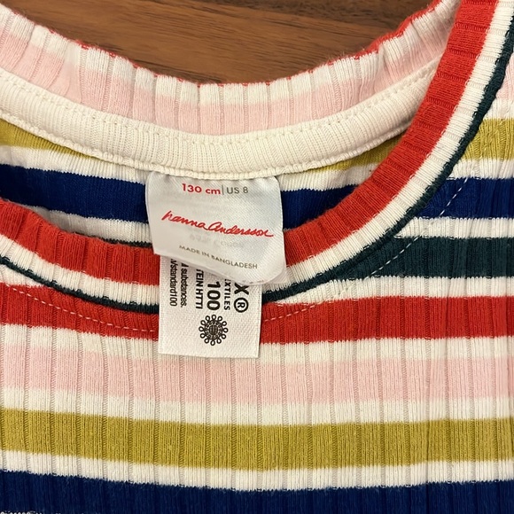 Hanna Andersson Multicolor Rainbow Striped Dress | 8 | 130cm - Picture 2 of 4